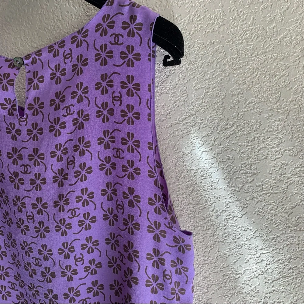 Chanel logo silk blouse